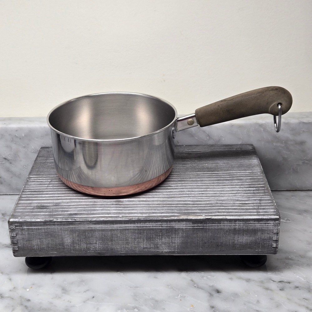 Vintage Revere‎ Ware 1 Quart Saucepan Pot Copper Bottom Clinton IL USA Pan 1801